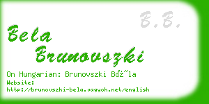 bela brunovszki business card